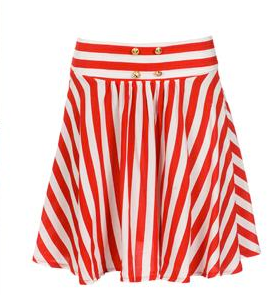 Red Striped Skirt