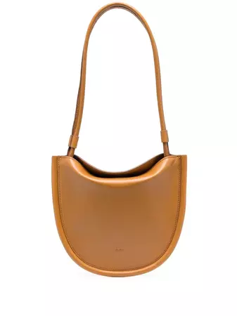 LEMELS debossed-logo Leather Shoulder Bag - Farfetch