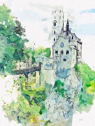 castle watercolor art - Google Search