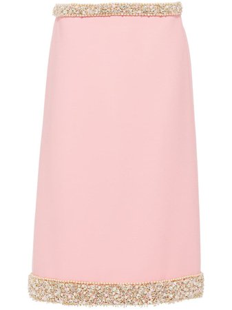Miu Miu Embellished Straight Skirt - Farfetch