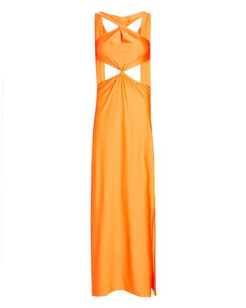 Baobab Ribera Cut-Out Maxi Dress in orange | INTERMIX®