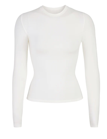 Skims Cotton Jersey Long Sleeve White