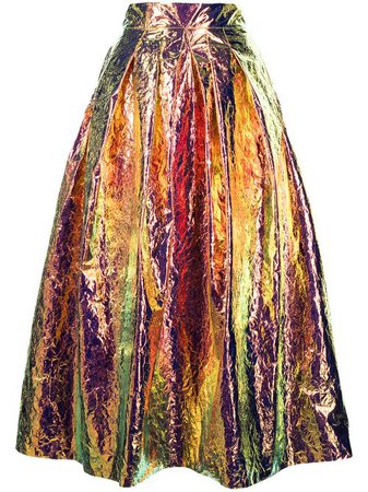 Shop metallic Maticevski holographic-effect full skirt with Express Delivery - Farfetch
