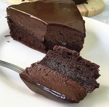 This sinful chocolate mousse cake slice on We Heart It