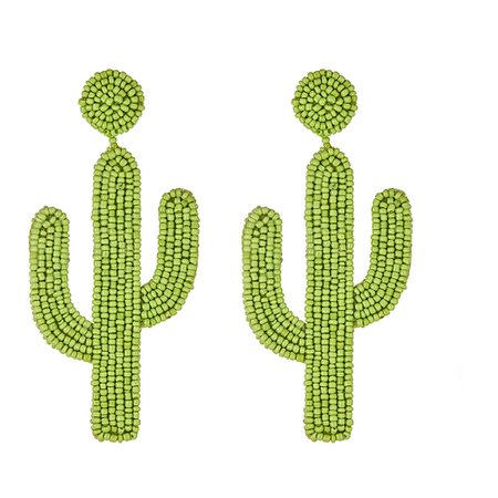 Kenneth Jay Lane Cactus Beaded Earrings | HAUTEheadquarters