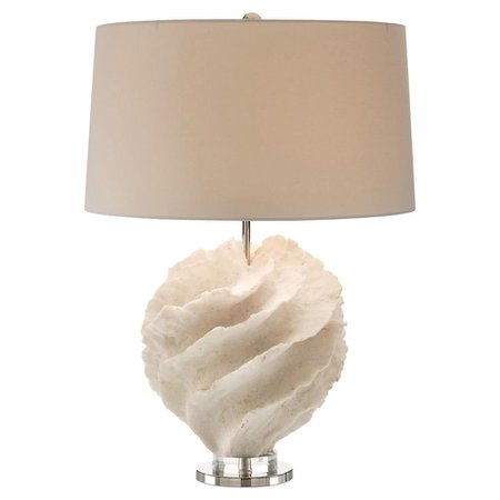 John-Richard Langley Coastal Beach Cream Spiral Acrylic Table Lamp