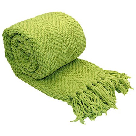 Amazon.com: Home Soft Things Knitted Tweed Throw Blanket, 50" x 60", Citron: Home & Kitchen
