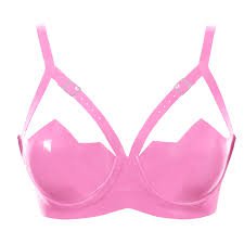 pink latex bra top