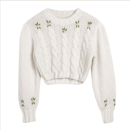 JESSICABUURMAN – LRVIO Embroidery Cropped Sweater