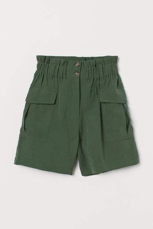 Paper-bag Shorts - Green