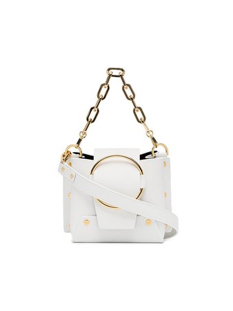 Yuzefi White Delila Mini Leather Crossbody Bag