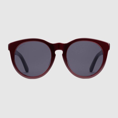 red acetate Round-frame acetate sunglasses | GUCCI® US