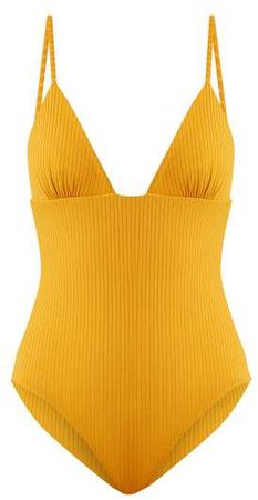 Virginia V Neck Swimsuit - Womens - Yellow