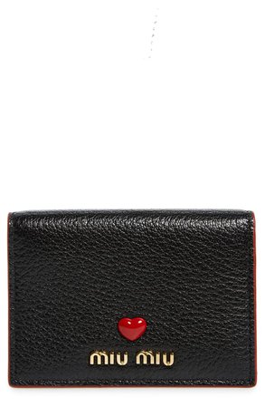 Miu Miu Madras Love Leather French Wallet | Nordstrom