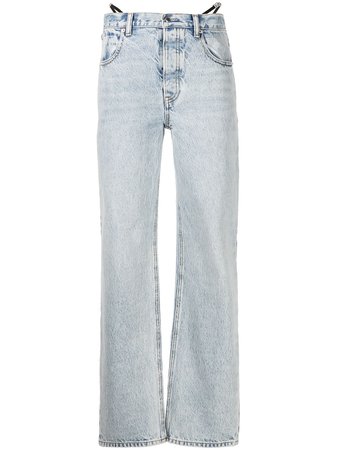 Shop Alexander Wang strap-detail straight-leg jeans with Express Delivery - FARFETCH