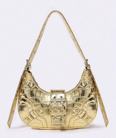gold shoulder purse SHEIN