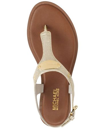 Michael Kors Women's MK Plate Flat Thong Sandals & Reviews - Sandals - Shoes - Macy's