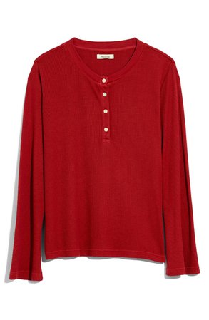 Madewell Garment Dyed Thermal Henley Tee | Nordstrom