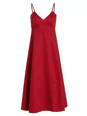 Carolina Herrera Paneled Cotton Twill Midi-Dress