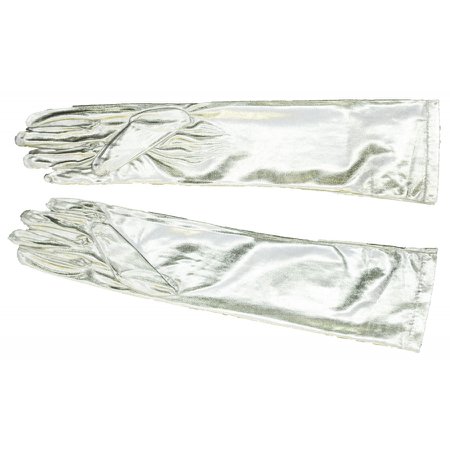 Metallic Silver Gloves