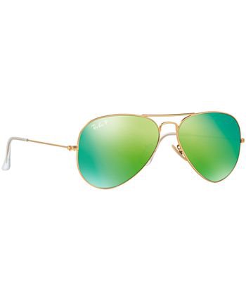 Ray-Ban Polarized Sunglasses , RB3025 AVIATOR MIRROR & Reviews - Sunglasses by Sunglass Hut - Handbags & Accessories - Macy's