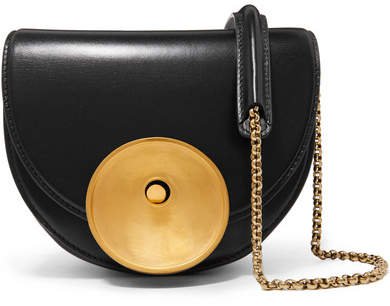 Monile Small Leather Shoulder Bag - Black