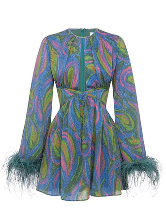 70s Paisley Glitter Clover Swan Lake Mini Dress | Alice McCall