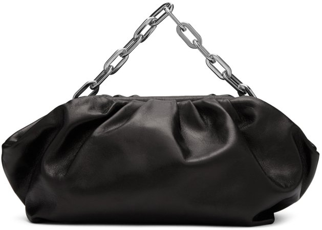 Marques Almeida: Black Pleated Clutch Bag | SSENSE