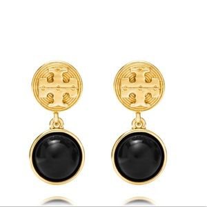 Tory Burch Jewelry | Tory Burch Black Drop Livia Earrings | Poshmark