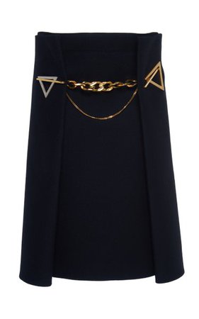 Chain-Embellished Cashmere-Twill Midi Skirt By Bottega Veneta | Moda Operandi