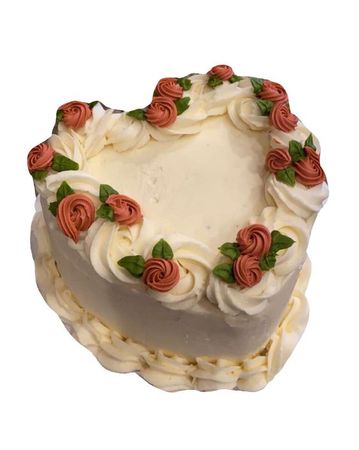 rose heart cake