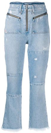 bootcut cropped denim jeans