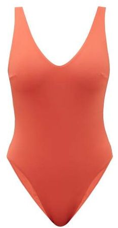 Leticia V Neckline Swimsuit - Womens - Orange