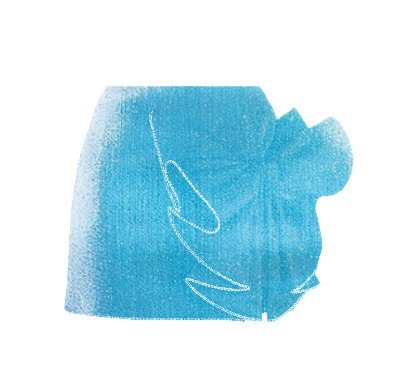 ÁREA Blue Satin Bow Skirt