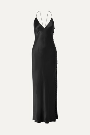 Black The Lillian silk-charmeuse maxi dress | Cami NYC | NET-A-PORTER