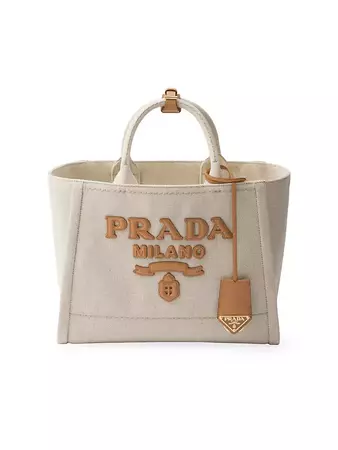 Shop Prada Large Linen Blend Tote Bag | Saks Fifth Avenue