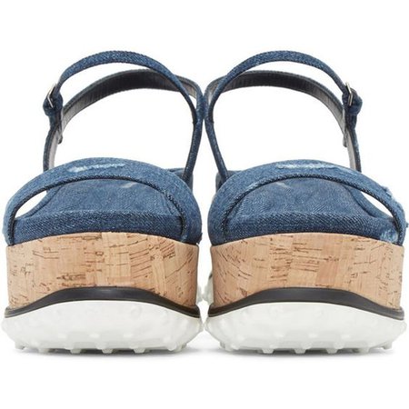 Miu Miu Indigo Denim Platform Sandals