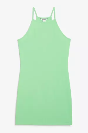 Racer back mini dress - Light green - Mini dresses - Monki ES