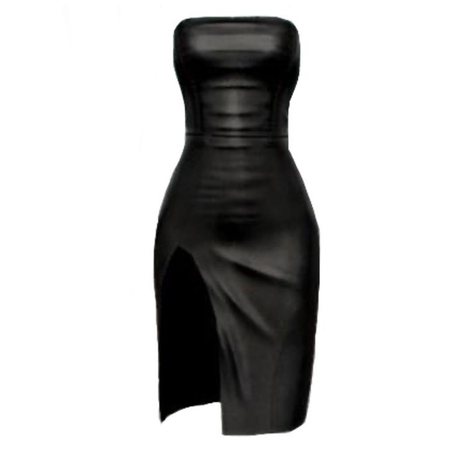 leather black dress