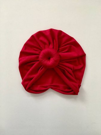 Baby Turban Hat in Red Turban Bun Hat Turban Top Knot Hat | Etsy