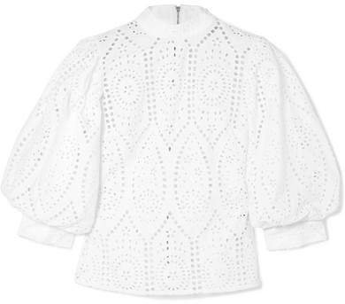 Broderie Anglaise Cotton Blouse - White