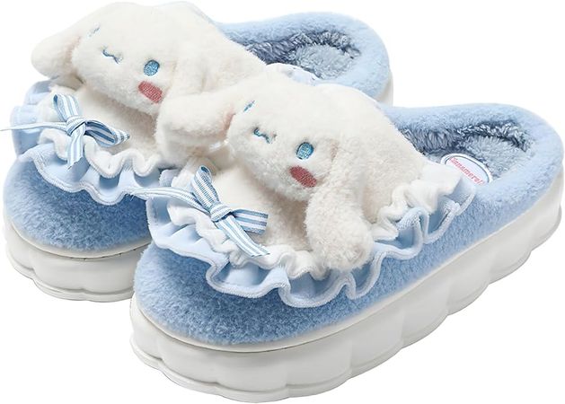 Amazon.com | VOZUKO Kawaii Slippers Cute Furry Slides - Cartoon Womens Four Seasons Home Cotton Slippers Mute Cottons Slides Indoor House Home Shoes For Women | Shoes