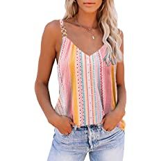 HOTAPEI Women's Summer Tank Tops Loose Fit Color Block Ladies Knitted Sleeveless Shirt Blouse Pink Small at Amazon Women’s Clothing store