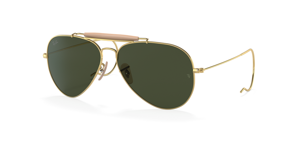 Ray-Ban RB3030 Outdoorsman | Aviation Collection 58 Green Classic G-15 & Gold Sunglasses | Sunglass Hut Canada