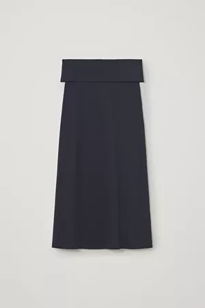 ORGANIC COTTON WAIST FOLD SKIRT - Blue - Skirts - COS WW