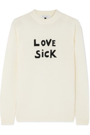 Bella Freud | Love Sick intarsia wool sweater | NET-A-PORTER.COM