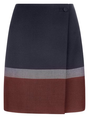 Hobbs Simone Wrap Skirt, Navy/Multi at John Lewis & Partners