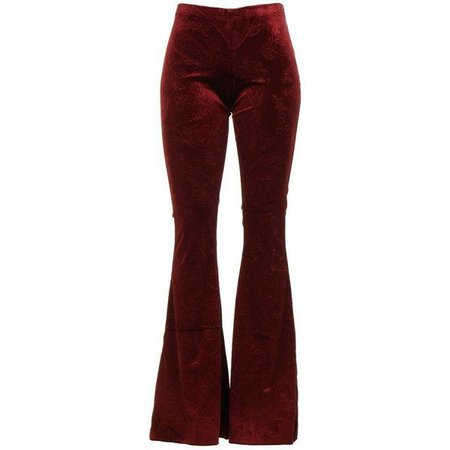 dark red velvet pants