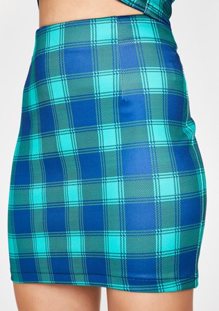 Plaid Mini Skirt Blue Green | Dolls Kill