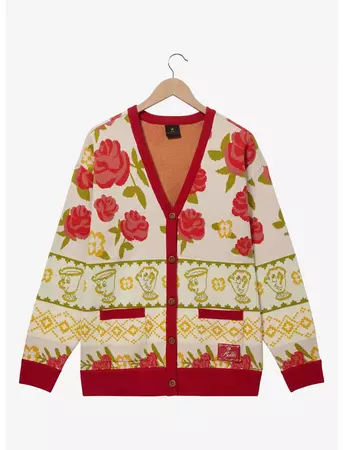 Disney Beauty and The Beast Rose Patterned Cardigan | Her Universe
